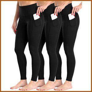 Fleece Lined Leggings with Pockets - Winter Warm Thermal Yoga Pants